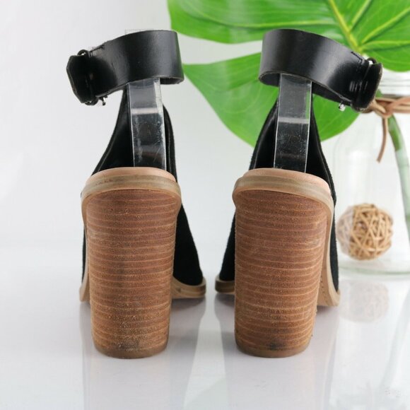 Marc Fisher Womens Vashi Sandal Size 9 Black Suede Block Heel Ankle Strap Bootie - Picture 7 of 12